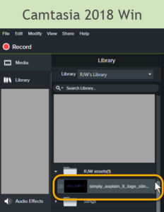 Camtasia 2018 Windows Library Asset Imported