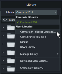 Camtasia 2018 Windows Import 9.1 Library